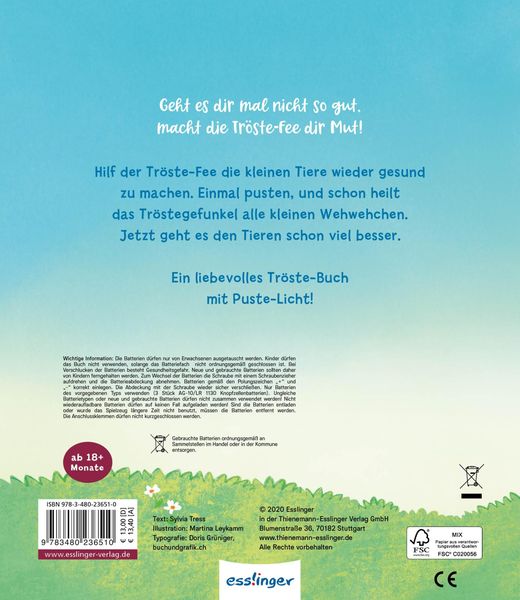 Produktbild: Mein Puste-Licht-Buch: Die kleine Tr&ouml;ste-Fee