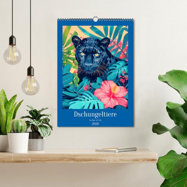Produktbild: Dschungeltiere im Pop-Art Stil (Wandkalender 2026 DIN A3 hoch), CALVENDO Monatskalender