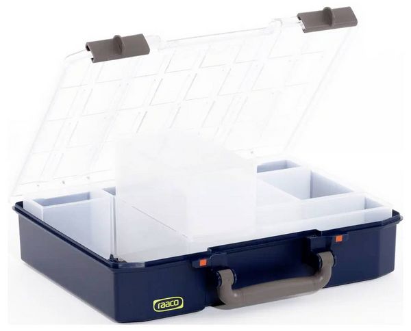 Produktbild: raaco CarryLite 80 4x8-9 Sortimentskoffer (B x H x T) 337 x 79 x 278 mm Anzahl F&auml;cher: 9 Inhalt 1 St.