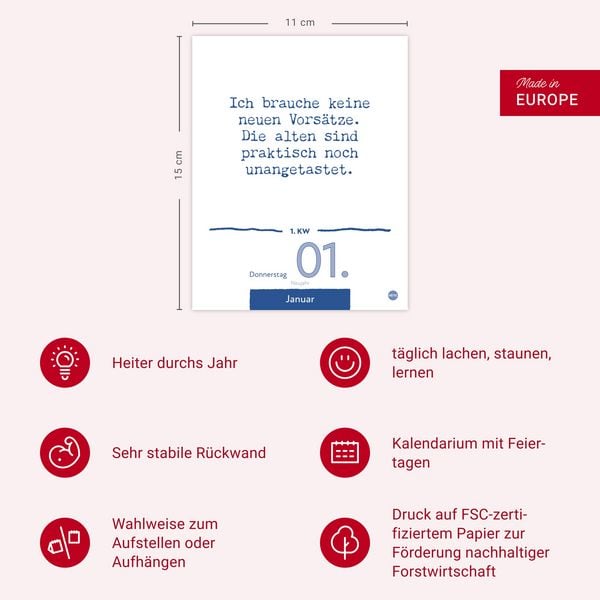 Produktbild: Dumme Spr&uuml;che f&uuml;r jeden Anlass Tagesabrei&szlig;kalender 2026