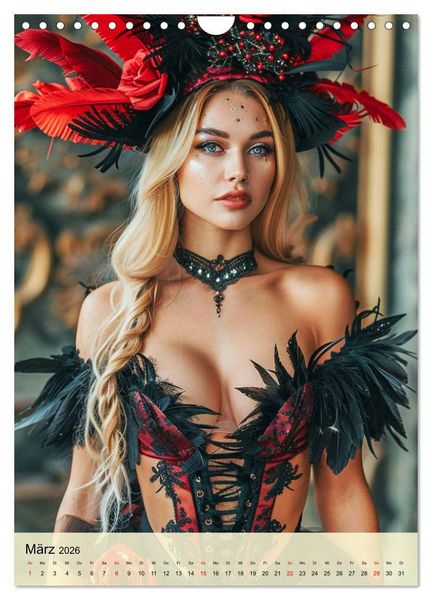 Produktbild: Burlesque. Verf&uuml;hrerische Frauen im Stil der 20er Jahre (Wandkalender 2026 DIN A4 hoch), CALVENDO Monatskalender