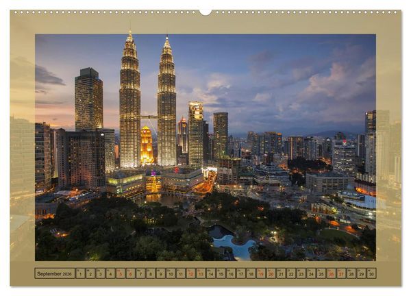 Produktbild: Metropolen - Asiens sch&ouml;nste St&auml;dte bei Nacht (hochwertiger Premium Wandkalender 2026 DIN A2 quer), Kunstdruck in Hochglanz