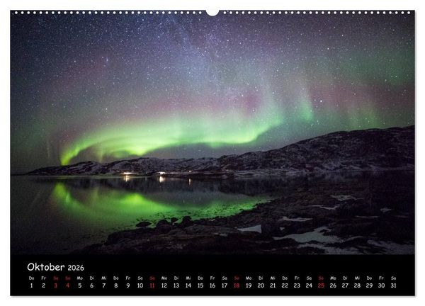 Produktbild: Nordlichtkalender (Wandkalender 2026 DIN A2 quer), CALVENDO Monatskalender