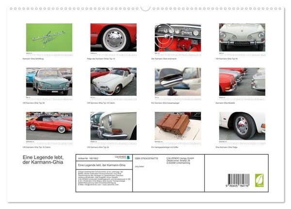 Produktbild: Eine Legende lebt, der Karmann-Ghia (hochwertiger Premium Wandkalender 2025 DIN A2 quer), Kunstdruck in Hochglanz
