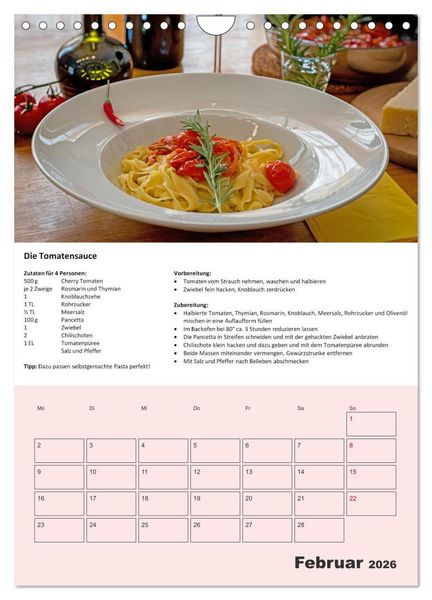 Produktbild: Der tolle Rezeptkalender (Wandkalender 2026 DIN A4 hoch), CALVENDO Monatskalender