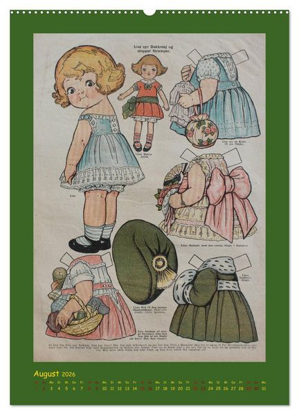 Produktbild: Dukke Lise Kalender - Anziehpuppen aus Papier (hochwertiger Premium Wandkalender 2026 DIN A2 hoch), Kunstdruck in Hochglanz