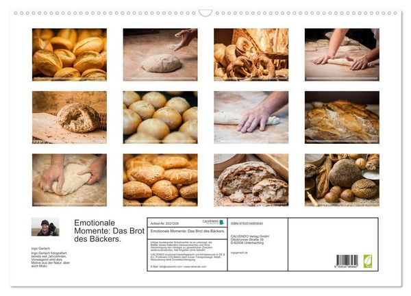 Produktbild: Emotionale Momente: Das Brot des B&auml;ckers. (Wandkalender 2026 DIN A2 quer), CALVENDO Monatskalender