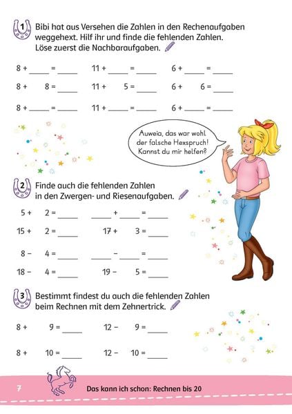 Produktbild: Bibi & Tina: Mein Lernr&auml;tsel-Block Mathematik f&uuml;r die 2. Klasse