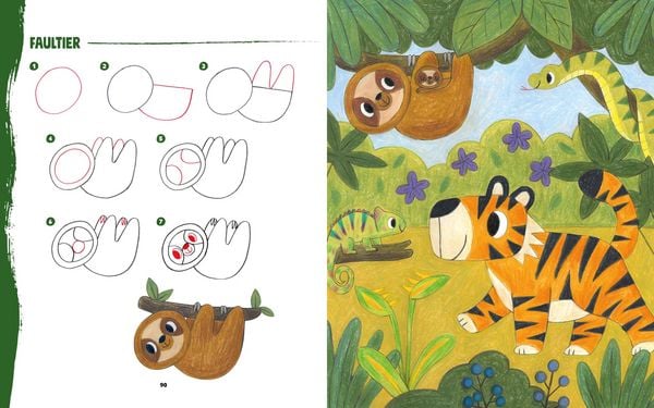 Produktbild: Tiere zeichnen f&uuml;r Kids &ndash; &Uuml;ber 100 kunterbunte Lieblingstiere mit einfachen Formen Schritt-f&uuml;r-Schritt malen lernen