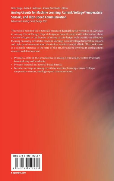 Produktbild: Analog Circuits for Machine Learning, Current/Voltage/Temperature Sensors, and High-speed Communication