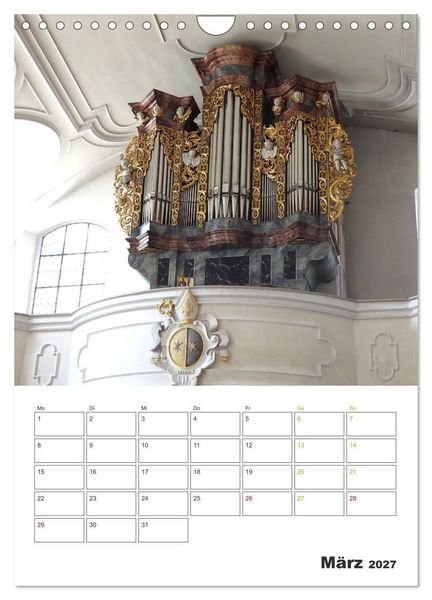 Produktbild: Orgeln zum Verlieben! (Wandkalender 2027 DIN A4 hoch), CALVENDO Monatskalender