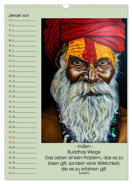 Produktbild: Lebensfreude Buddha (Wandkalender 2026 DIN A3 hoch), CALVENDO Monatskalender