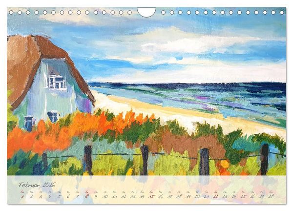 Produktbild: Gemalter K&uuml;stenzauber - Mit Pinsel und Farbe entlang der deutschen K&uuml;ste (Wandkalender 2026 DIN A4 quer), CALVENDO Monatskalender