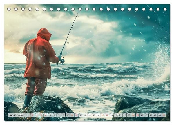 Produktbild: Angeln und Fischen Impressionen (Tischkalender 2026 DIN A5 quer), CALVENDO Monatskalender