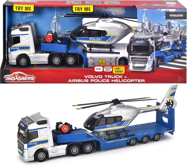 Majorette - Grand Series - Volvo Truck plus Police Helicopter