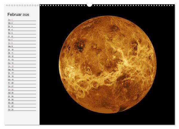Produktbild: Sonne, Monde und Planeten (hochwertiger Premium Wandkalender 2026 DIN A2 quer), Kunstdruck in Hochglanz