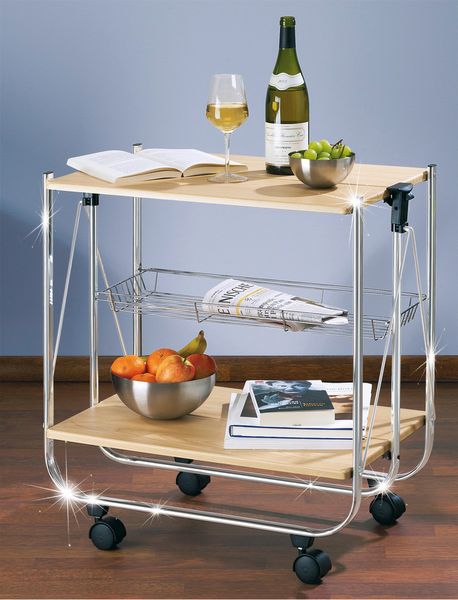 Produktbild: Servierwagen Mod. Dinett Deluxe Ahorn, zusammenklappbar