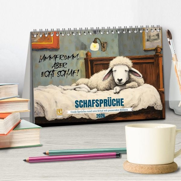Produktbild: Schafspr&uuml;che (Tischkalender 2026 DIN A5 quer), CALVENDO Monatskalender