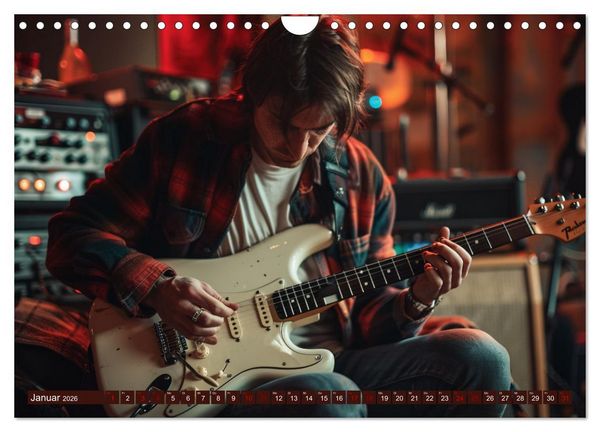 Produktbild: Wegbegleiter Gitarre (Wandkalender 2026 DIN A4 quer), CALVENDO Monatskalender