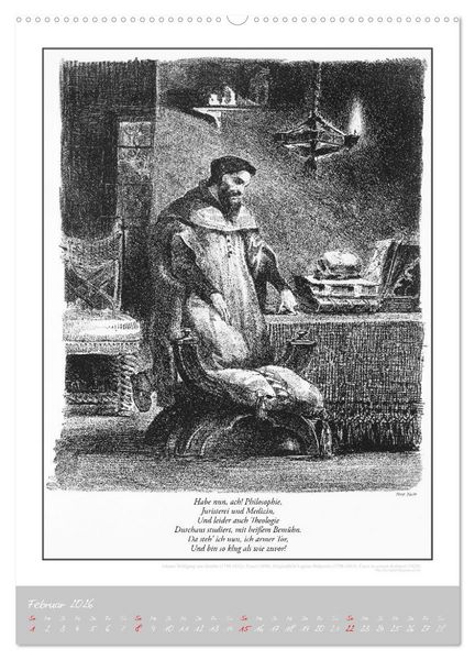 Produktbild: Faust - Weltliteraturkalender (Wandkalender 2026 DIN A2 hoch), CALVENDO Monatskalender