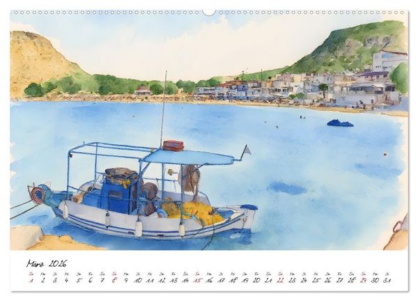 Produktbild: Kretas einladende Urlaubsorte (Wandkalender 2026 DIN A2 quer), CALVENDO Monatskalender