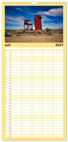 Produktbild: Familienplaner 2027 - Roadtrip durchs Outback &ndash; Australiens wilde Seele mit 5 Spalten (Wandkalender, 21 x 45 cm) CALVENDO