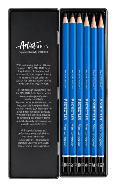 Produktbild: STAEDTLER Bleistifte Mars Lumograph Bleistifte, 6er Set, 6 H&auml;rtegrade
