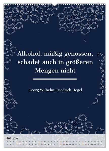 Produktbild: Dichter als Goethe - Der literarische Alkohol-Kalender (Wandkalender 2026 DIN A2 hoch), CALVENDO Monatskalender