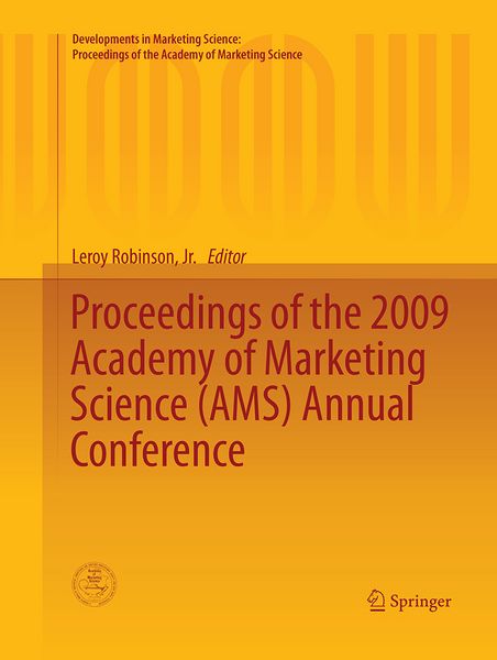 Produktbild: Proceedings of the 2009 Academy of Marketing Science (AMS) Annual Conference