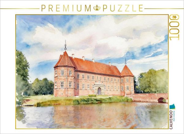 CALVENDO Puzzle Schloss Voergaard | 1000 Teile Lege-Größe 64x48cm Foto-Puzzle für glückliche Stunden