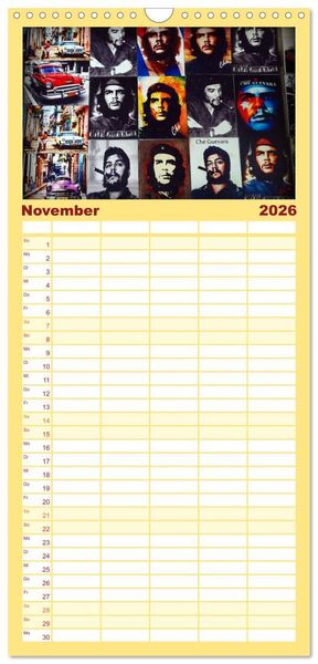 Produktbild: Familienplaner 2026 - CHE GUEVARA mit 5 Spalten (Wandkalender, 21 x 45 cm) CALVENDO