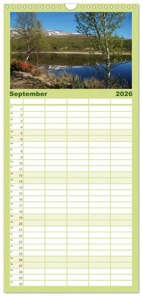 Produktbild: Familienplaner 2026 - SKANDINAVIEN mit 5 Spalten (Wandkalender, 21 x 45 cm) CALVENDO