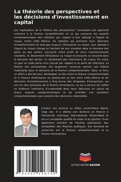 Produktbild: La th&eacute;orie des perspectives et les d&eacute;cisions d'investissement en capital