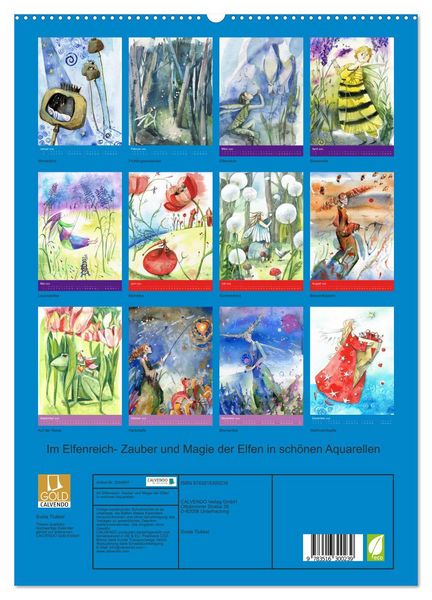 Produktbild: Im Elfenreich- Zauber und Magie der Elfen in sch&ouml;nen Aquarellen (hochwertiger Premium Wandkalender 2026 DIN A2 hoch), Kunstdruck in Hochglanz