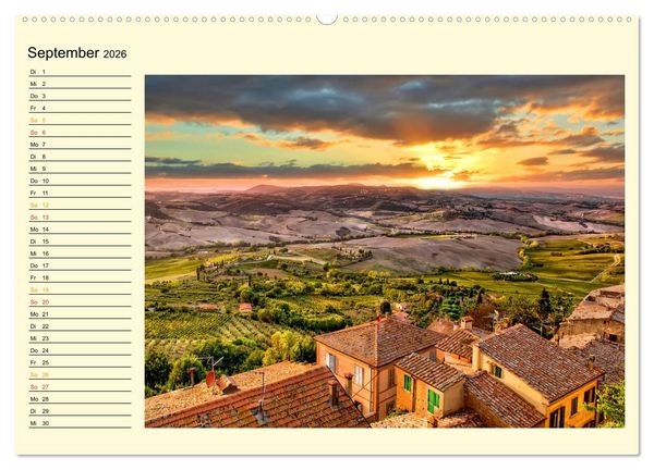 Produktbild: B&uuml;hne frei f&uuml;r die Toskana (hochwertiger Premium Wandkalender 2026 DIN A2 quer), Kunstdruck in Hochglanz