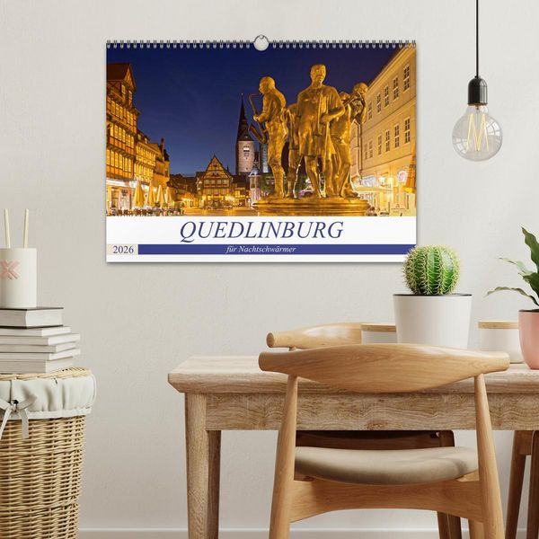Produktbild: QUEDLINBURG F&Uuml;R NACHTSCHW&Auml;RMER (Wandkalender 2026 DIN A3 quer), CALVENDO Monatskalender