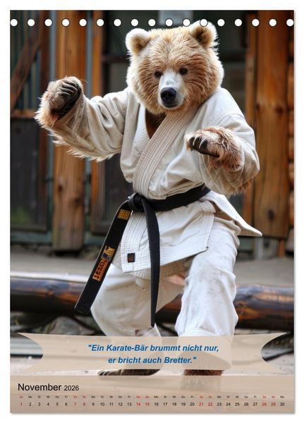 Produktbild: Tierisch lustige Karatek&auml;mpfer (Tischkalender 2026 DIN A5 hoch), CALVENDO Monatskalender