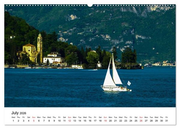 Produktbild: Impressions from Lake Como / UK-Version (High Quality Premium Wall Calendar 2026 DIN A2 landscape),CALVENDO 12 Month Wall Calendar