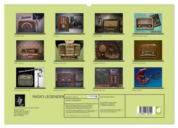 Produktbild: RADIO LEGENDEN (hochwertiger Premium Wandkalender 2026 DIN A2 quer), Kunstdruck in Hochglanz