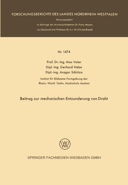 Produktbild: Beitrag zur mechanischen Entzunderung von Draht