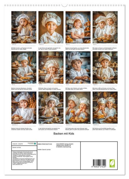 Produktbild: Backen mit Kids (hochwertiger Premium Wandkalender 2026 DIN A2 hoch), Kunstdruck in Hochglanz