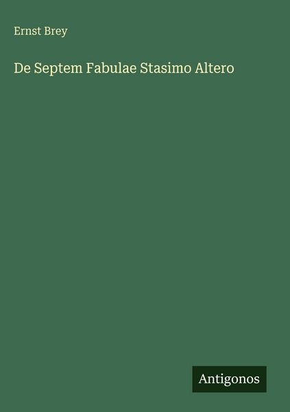 Produktbild: De Septem Fabulae Stasimo Altero