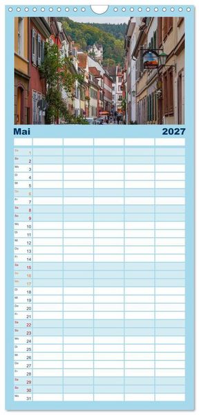 Produktbild: Familienplaner 2027 - Heidelberg Impressionen mit 5 Spalten (Wandkalender, 21 x 45 cm) CALVENDO