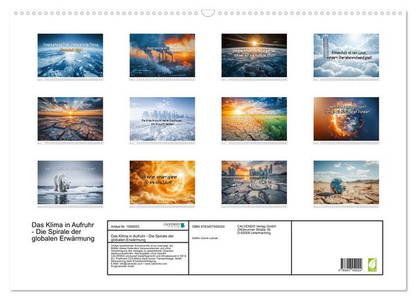 Produktbild: Das Klima in Aufruhr - Die Spirale der globalen Erw&auml;rmung (Wandkalender 2026 DIN A2 quer), CALVENDO Monatskalender