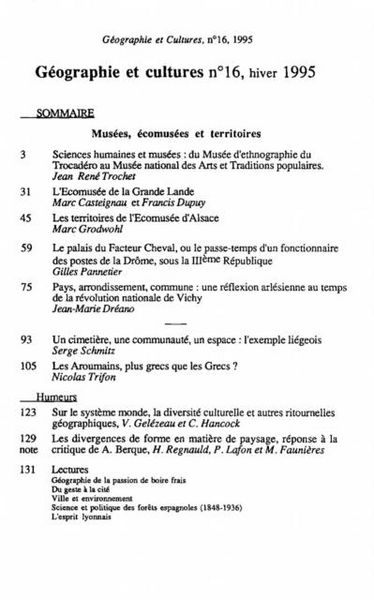 Produktbild: Geographie et cultures n(deg)16