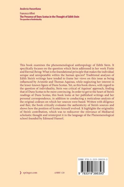 Produktbild: The Presence of Duns Scotus in the Thought of Edith Stein