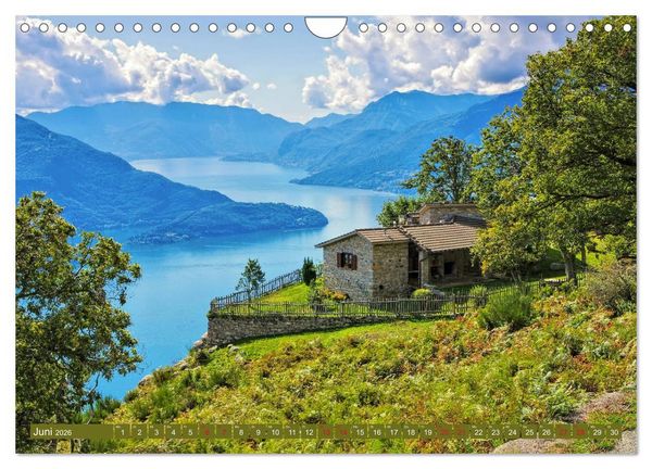 Produktbild: Comer See - Mediterraner Charme in alpiner Landschaft (Wandkalender 2026 DIN A4 quer), CALVENDO Monatskalender