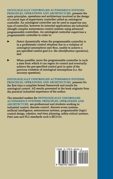 Produktbild: Ontologically Controlled Autonomous Systems: Principles, Operations, and Architecture