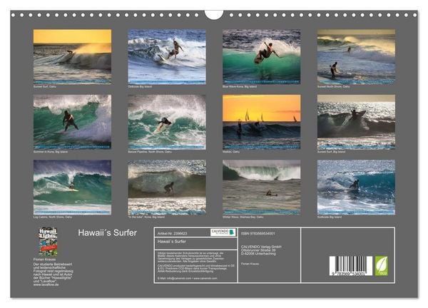 Produktbild: Hawaii&acute;s Surfer (Wandkalender 2027 DIN A3 quer), CALVENDO Monatskalender