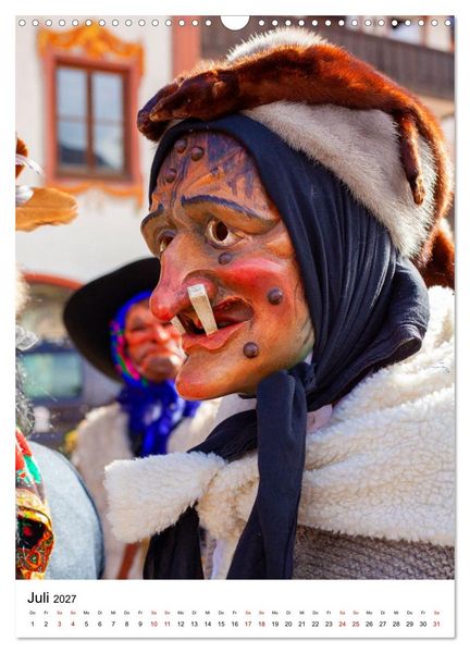 Produktbild: Gesichter, Holzlarven im Fasching von Mittenwald in Oberbayern (Wandkalender 2027 DIN A3 hoch), CALVENDO Monatskalender
